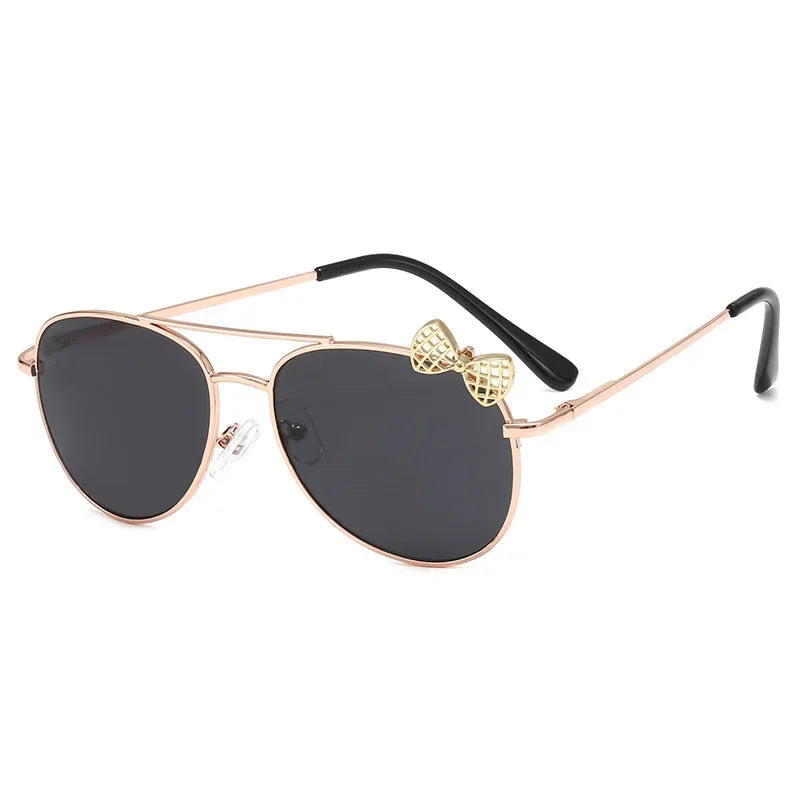 Lunettes de soleil mignonnes pour enfants, monture métallique, mode filles, lunettes de cyclisme en plein air, lunettes de fête, fournitures de photographie