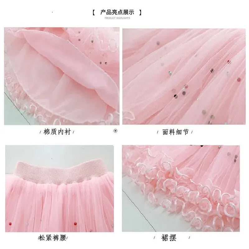 Tenues d'été mignonnes pour filles, T-shirt chat dessin animé et jupe tutu, vêtements de princesse pour filles, vêtements d'anniversaire pour enfants, 2 pièces/ensemble