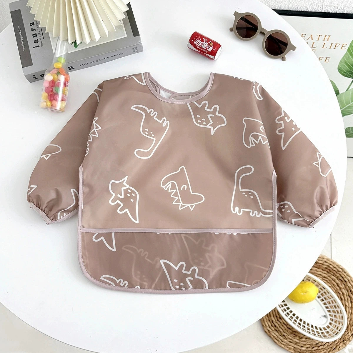 Bavoirs pour bébé, mignon, articles pour bébé, imperméable, manches longues, Smock artistique, tablier d'alimentation pour enfants