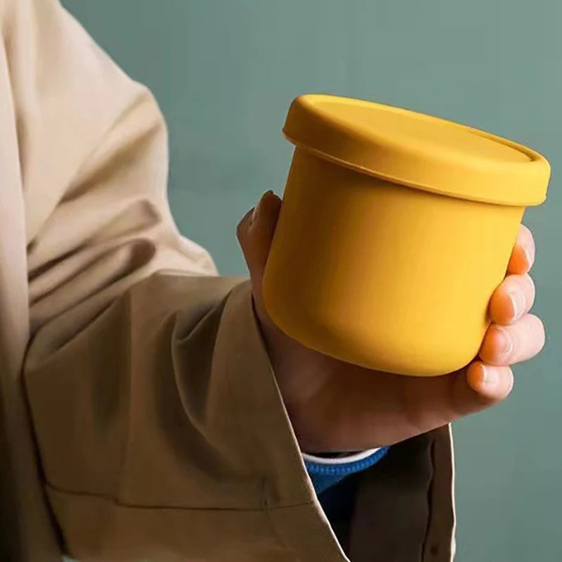 Boîte à déjeuner de 250ML pour enfants, récipient à salade, boîte à déjeuner antiadhésive en Silicone avec couvercle, boîte à Bento réutilisable, moule à glaçons