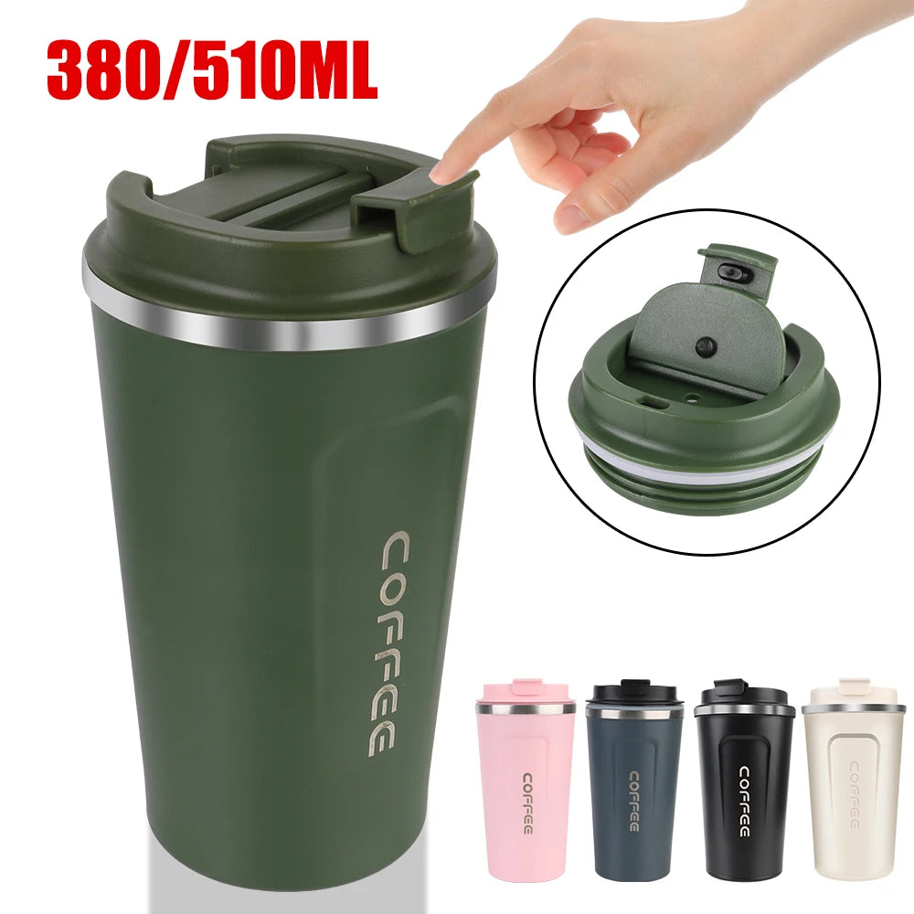 Tasse Thermos de voiture Thermo café pour thé eau café anti-fuite tasse Thermo de voyage tasse à café 380/510ML Double acier inoxydable