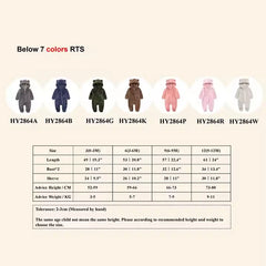 Barboteuse pour bébé de 0 à 24 mois, vêtements d'hiver pour nouveau-né, garçon et fille, body à fermeture éclair, ours en polaire, pyjama à capuche