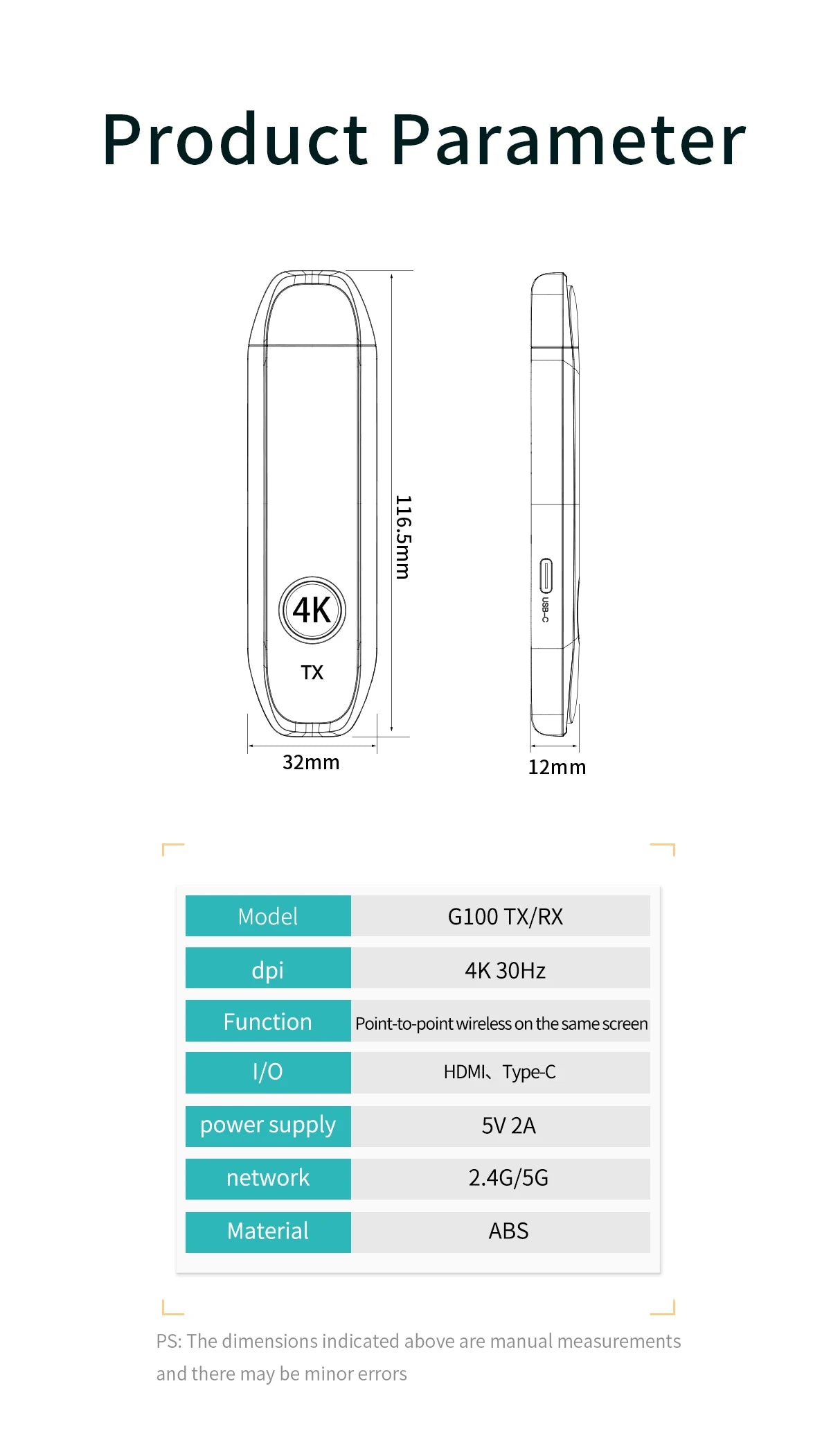Émetteur et récepteur HDMI sans fil, entrée de décodage 4K, sortie 4K @ 30Hz, Plug & Play à latence ultra-faible pour les jeux, le cinéma maison