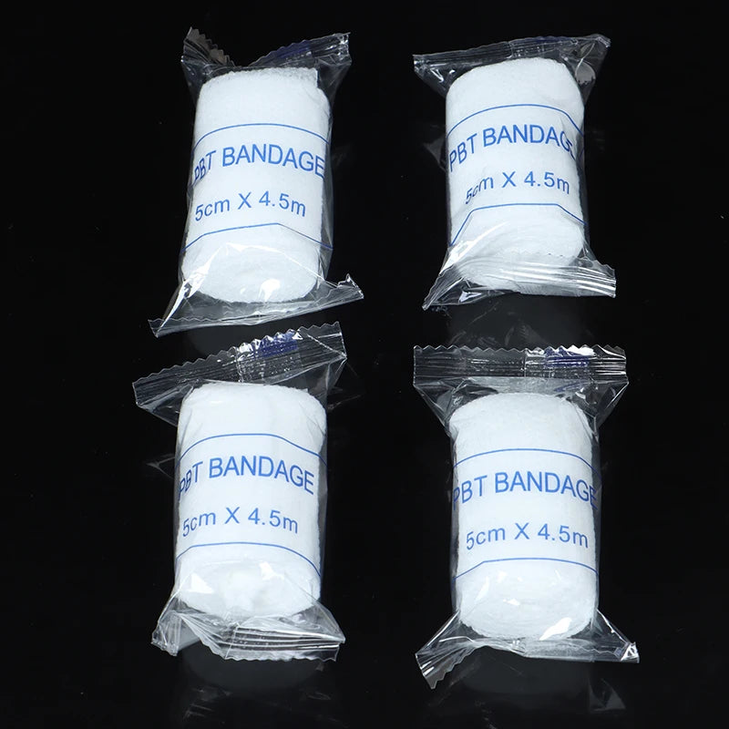 10 rouleaux/lot 5cm x 4.5m PBT pansement élastique trousse de premiers soins rouleau de gaze pansement