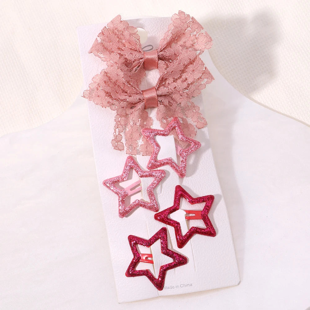Enfants frais pince à cheveux ensemble fleur imprimé doux papillon épingles à cheveux enfants BB cheveux frange Clips Barrettes fille accessoires chapeaux