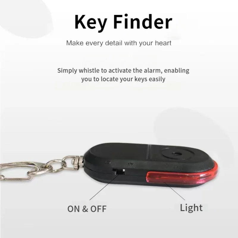 Smart Trouver Locator Anti-Lost Key Finder Porte-clés Sifflet Bip Sound Control LED Torche Portable Clé De Voiture Mini Finder