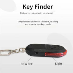 Smart Trouver Locator Anti-Lost Key Finder Porte-clés Sifflet Bip Sound Control LED Torche Portable Clé De Voiture Mini Finder