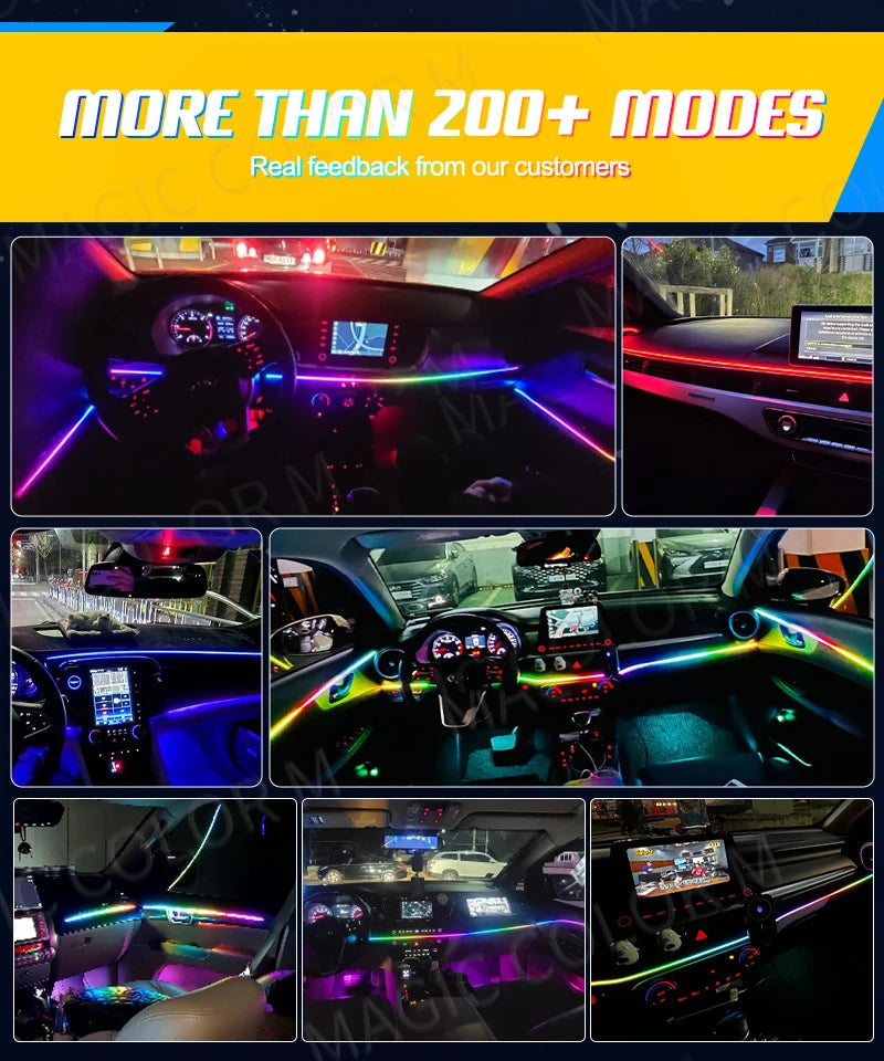 Vegetting 140cm lumières d'ambiance de voiture LED intérieur RGB symphonie atmosphère lampe USB APP contrôle à distance pour Tesla modèle 3 Y S X