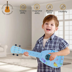 Jouet de guitare ukulélé pour tout-petits, Instruments de musique d'éducation précoce, Mini jouets d'apprentissage de guitare à 4 cordes, jouets interactifs Parent-enfant
