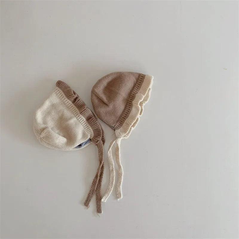 Chapeau de Style Coréen pour Bébé Fille, Chapeau Chaud à Oreilles, Accessoires pour Nouveau-né de 1 an et 2 ans, Automne et Hiver