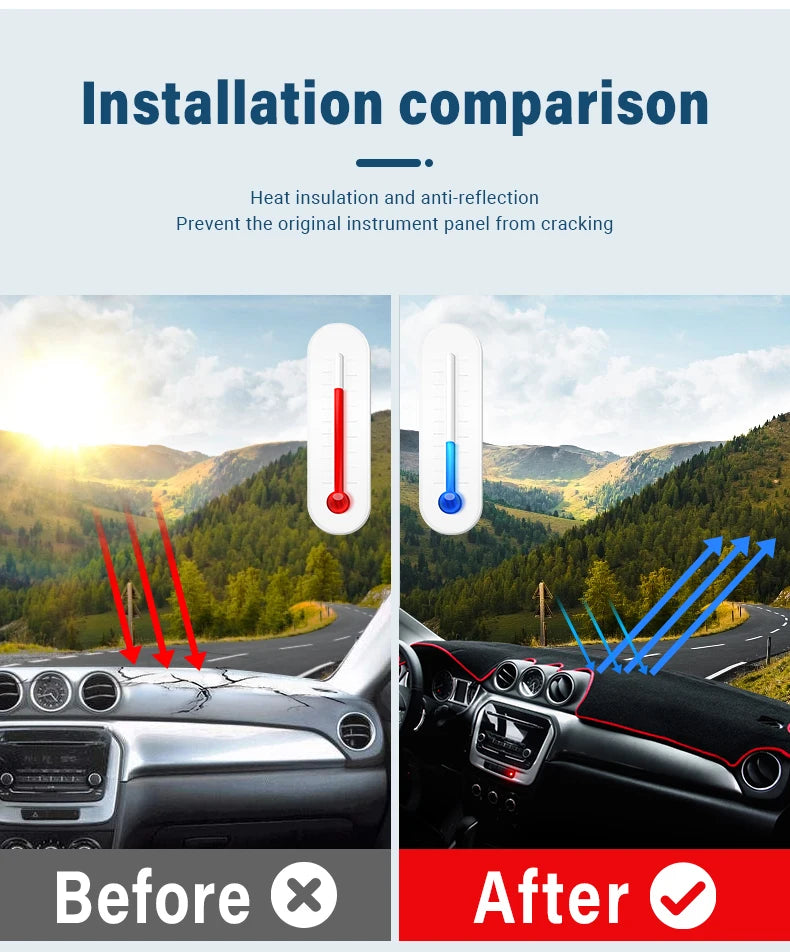 Pare-soleil pour tableau de bord de voiture, accessoires antidérapants, pour Suzuki Vitara LY 2015 2016 2017 2018 2019 2020 2021 2022 2023 2024