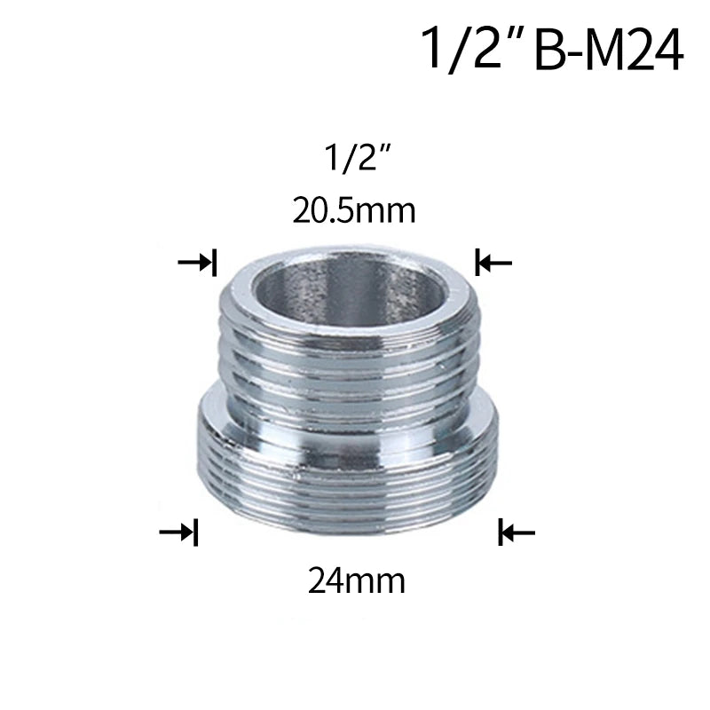 Coupleur de robinet d'eau 1/2 à M16 M18 M20 M22 M24 M28 M32, connecteur fileté, adaptateur de robinet de Conversion, raccord barboteur cuisine salle de bains