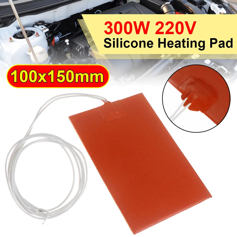 Premium silicone rubber heating pad plate kit, waterproof insulation panel, engine oil pan, metropolitan plate kits for cars, SUVs, and trucks, 220V, 300W