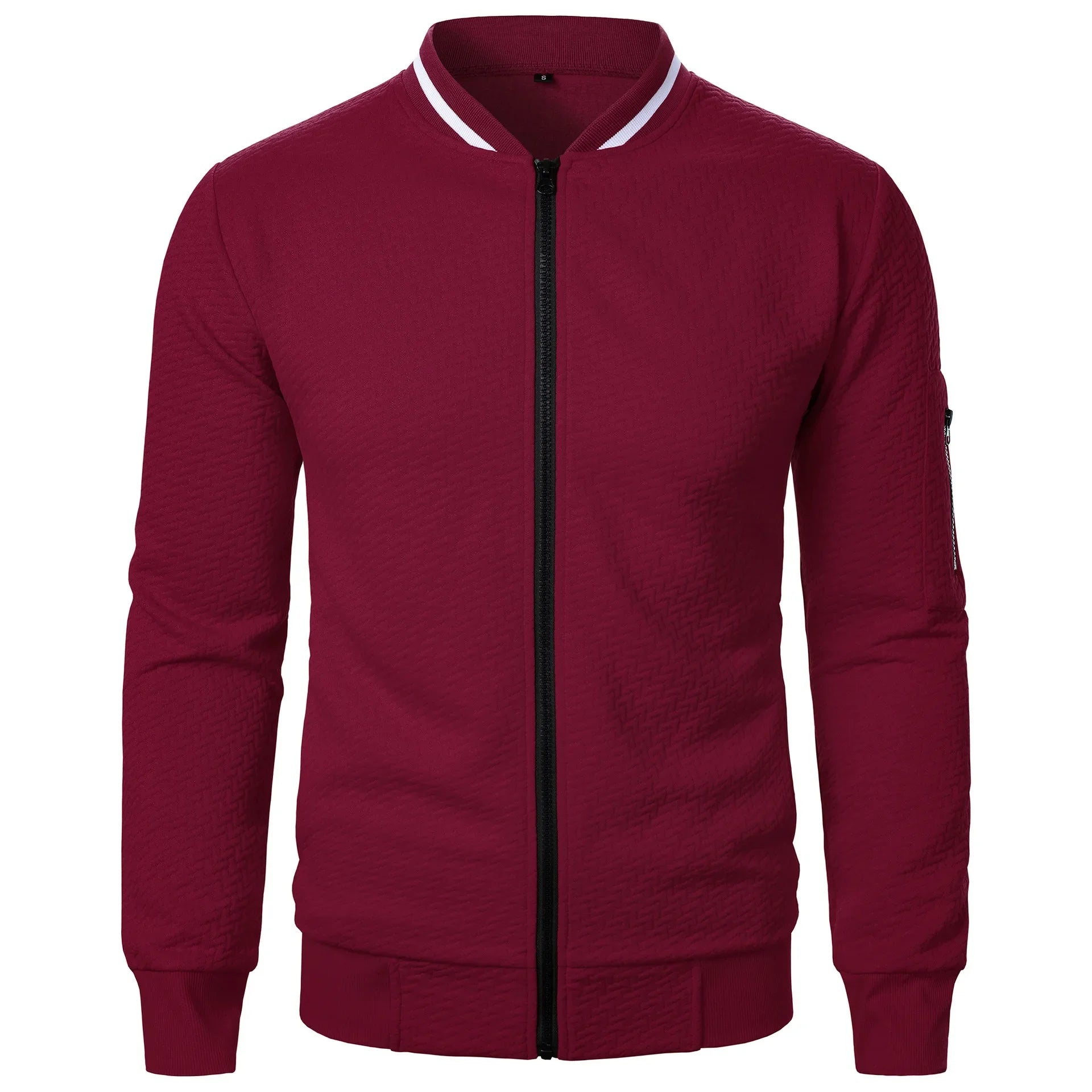 Veste de Baseball pour hommes, Streetwear, nouvelle mode d'automne, vestes décontractées de couleur unie pour hommes, manteau en tissu Jacquard pour hommes