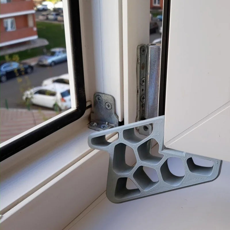 Window/balcony door stop with rail lock, heavy-duty door stop, non-slip door wedge, wall protector, easy installation/removal