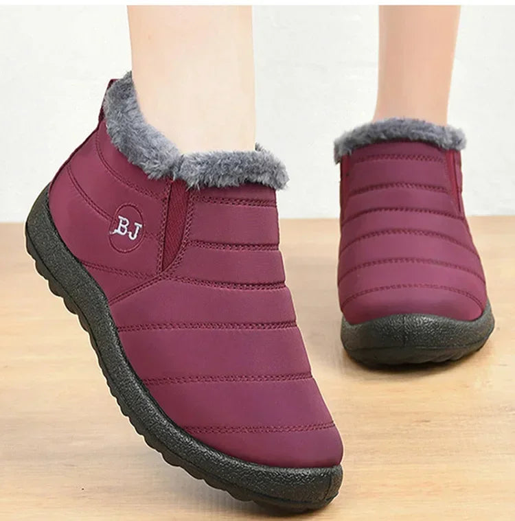 Bottes d'hiver imperméables pour femmes, bottines de neige en peluche, chaudes, noires, chaussures à plateforme en coton pour Couple, nouvelle collection 2023