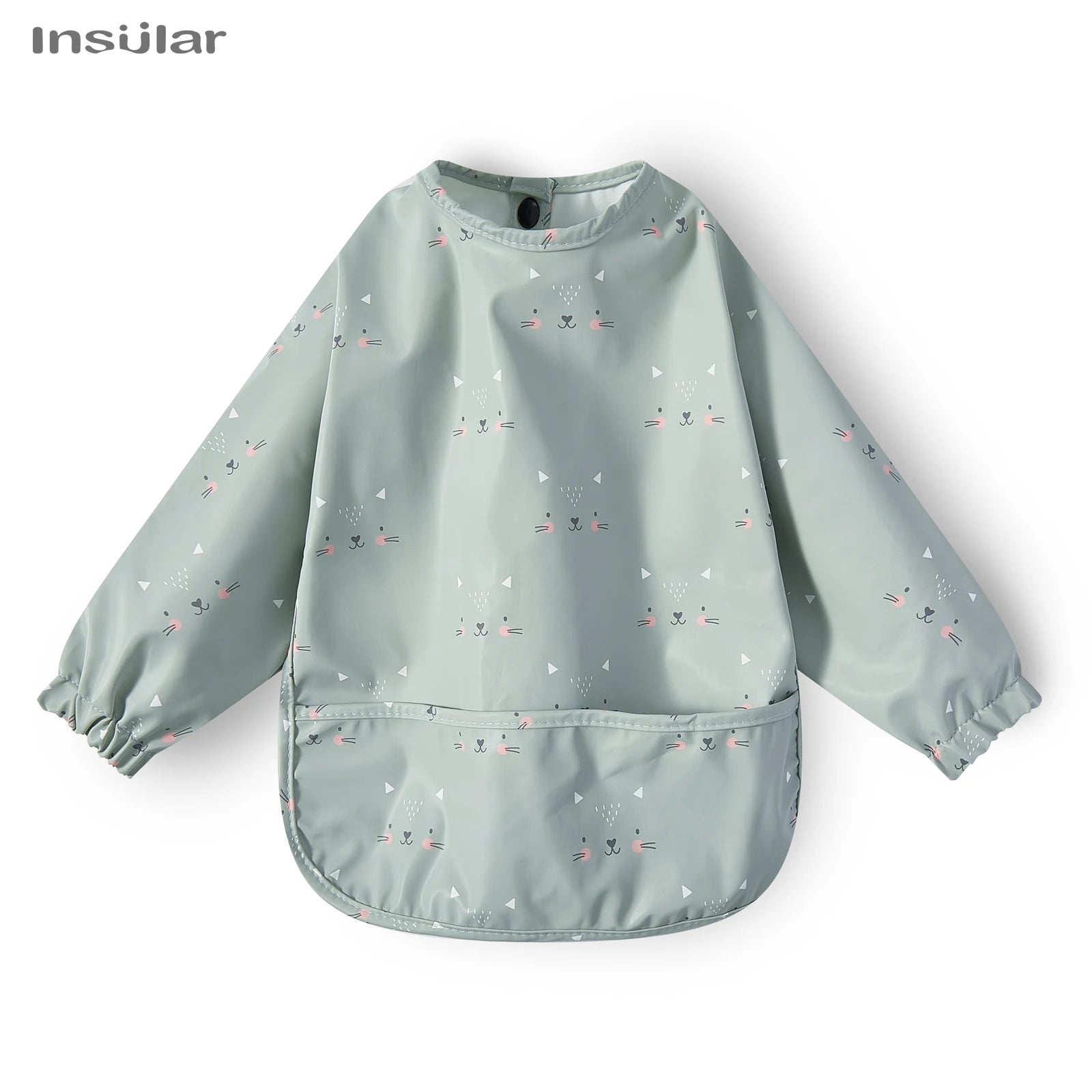 Nouveau bavoir bébé avec poche pour accessoires d'alimentation bavoirs pour enfants imperméable à manches longues bavoirs tabliers à manches longues