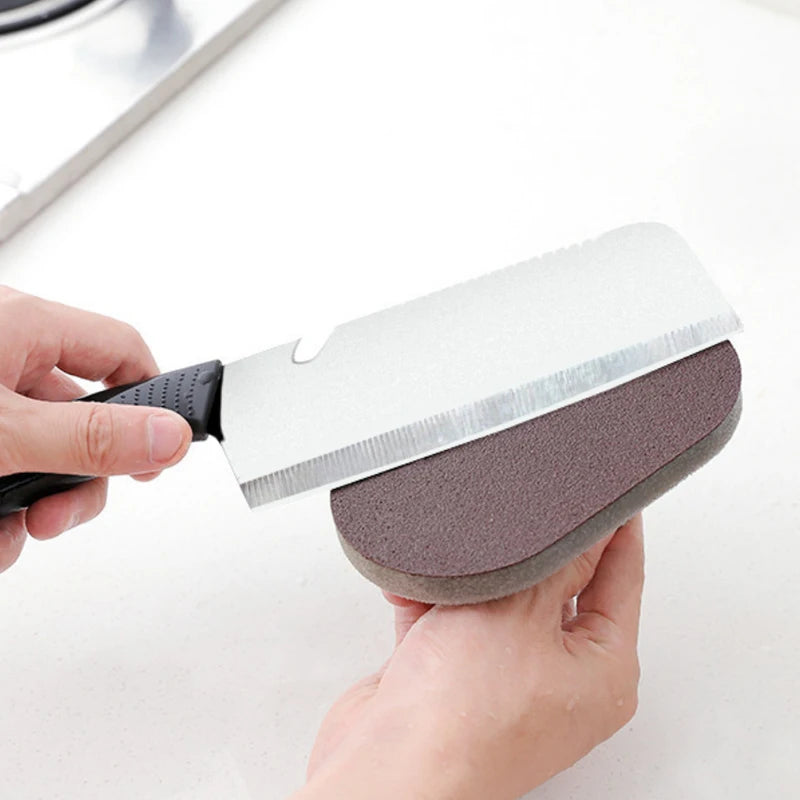 Brosse éponge émeri magique avec poignée, lingette réutilisable, nettoyeur de Pot de cuisine, BBQ, outils de nettoyage à forte décontamination