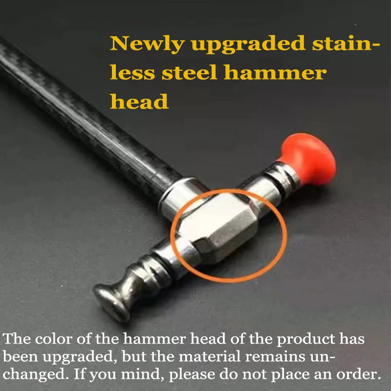 Car dent removal hammer, body repair, impact leveling hammer, replaceable traceless repair tool, carbon fiber and stainless steel