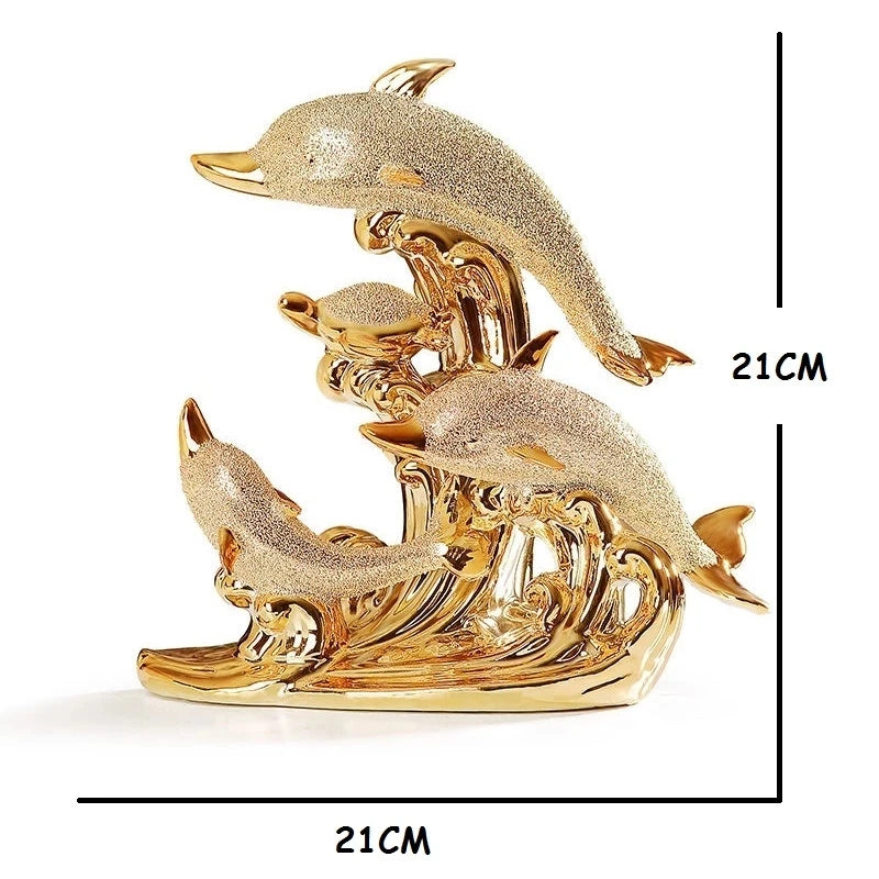 Handmade ceramic figurines for wedding decorations, creative room decorations, gold crafts, porcelain animals, decorations