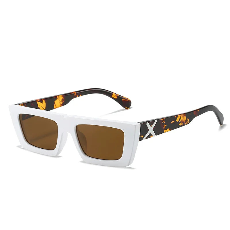 Lunettes de soleil à spoage X, petit cadre carré, temples personnalisés, accessoires streetwear quotidiens pour femmes, protection UV pour hommes, conduite