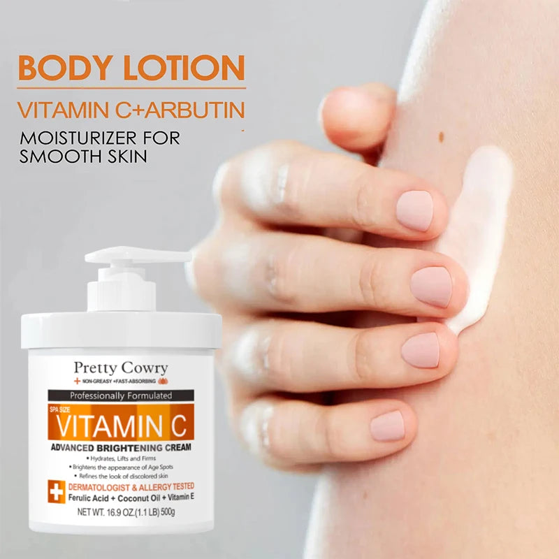 Crème éclaircissante pour le corps, 500ml, collagène, vitamine C, rétinol, Niacinamide, hydratante longue durée, Lotion pour le corps, soins pour la peau