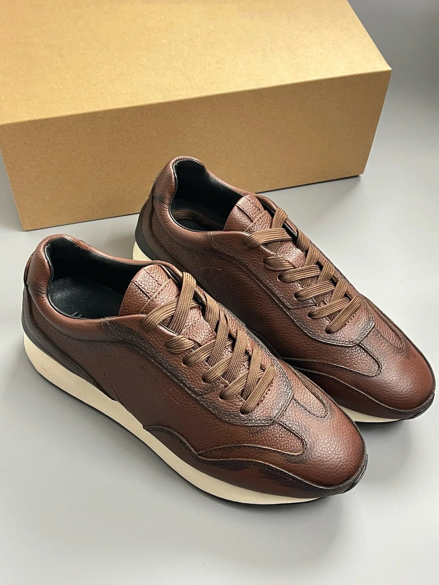 Baskets rétro en cuir véritable pour hommes, à lacets, chaussures de sport à l'offre elles optiques, confortables, polyvalentes, bonnes chaussures décontractées CommPiedmont, mode