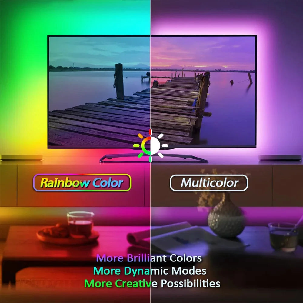 5V USB RGB 5050 LED strip light, Bluetooth app control, suitable for decorating bedrooms and children's rooms