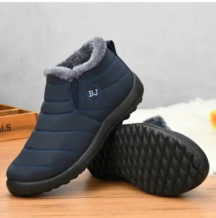 Bottes d'hiver imperméables pour femmes, bottines de neige en peluche, chaudes, noires, chaussures à plateforme en coton pour Couple, nouvelle collection 2023