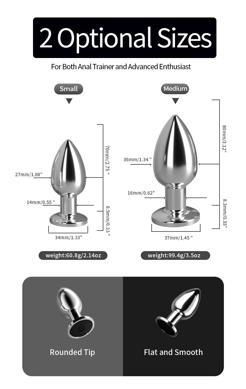 Adult sex toys, double-ended metal anal plug, couples' play, male and female anal dildo, G-spot massager, female SM plug masturbator