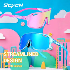 SCVCN mode enfants lunettes de soleil enfant sport lunettes garçon en plein air course patinage à roulettes lunettes de soleil fille vtt cyclisme lunettes