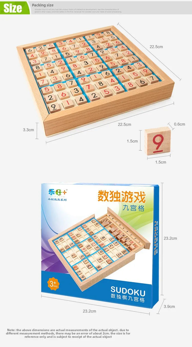 Jeu d'échecs en bois Sudoku Jiugongge, élèves du primaire, pensée logique, Puzzle pour enfants, jeu de société, jouet avec