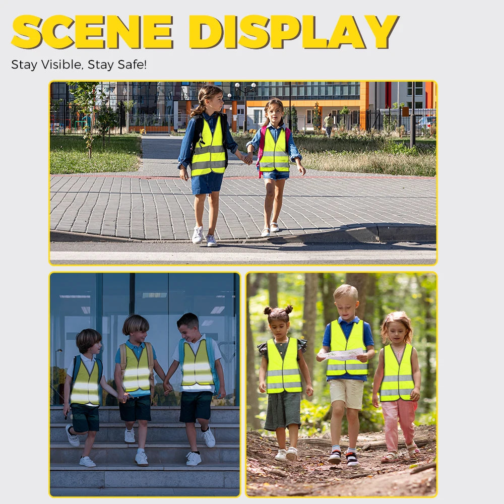 Gilet de sécurité pour enfants, vêtements réfléchissants pour enfants, formation, sport, protection scolaire, extérieur, bandes fluorescentes haute visibilité