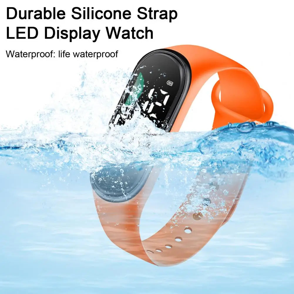 Montre de sport électronique pour enfants, étanche, grand écran de police, affichage LED, Shoous, date automatique, calendrier complet, montre numérique