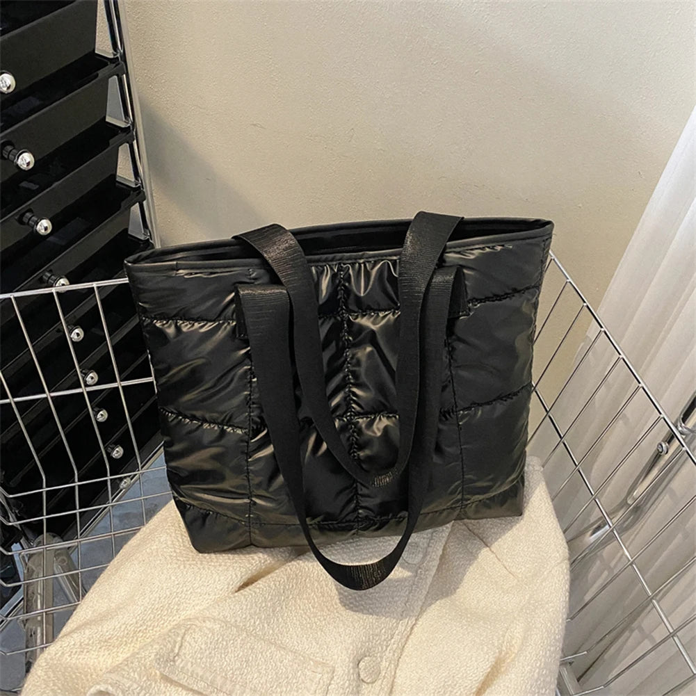 Mode femmes sac fourre-tout grande capacité coton rembourré dames fourre-tout sacs à main losange sac à provisions matelassé solide pour les voyages de loisirs