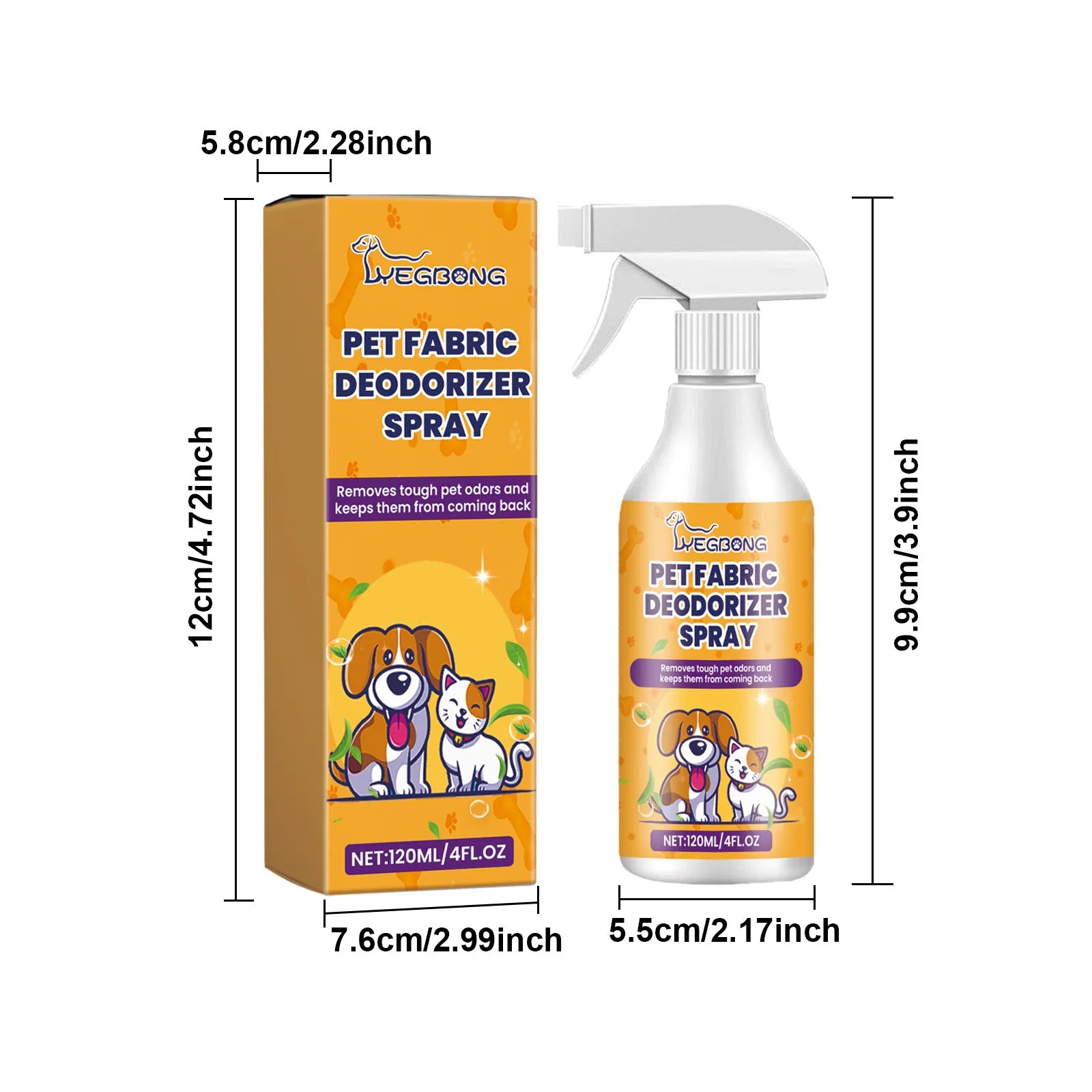 Spray déodorant naturel pour animaux de compagnie, 120ml, avec parfum frais, éliminateur d'odeur d'urine et dissolvant d'odeurs corporelles pour chien, neutralisant d'odeur sans danger pour les animaux de compagnie
