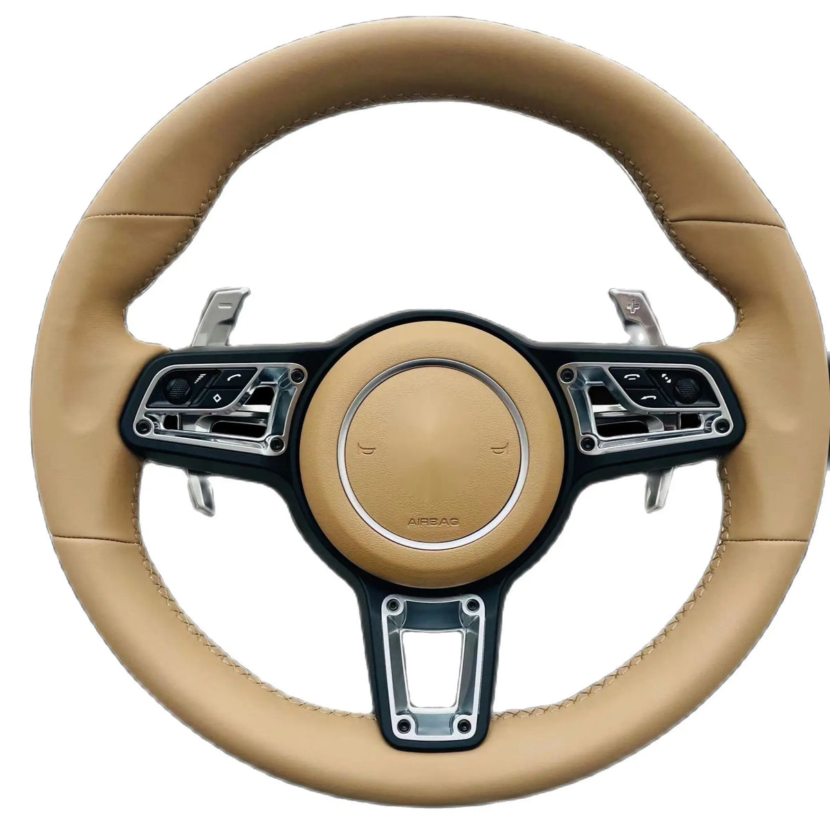 Embroidered steering wheel for Porsche Macan, New Collection, Panamera Taycan 718 Cayman 991 992 911 911.2 Carrera GT2 GT2RS GT3 GT3RS GT3 RS GT4