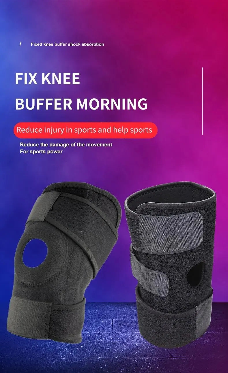 Knee brace with lateral stabilizers, adjustable and breathable, suitable for sports training and knee pain