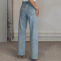 Jean droit pour femmes, pantalon extensible, taille haute, délavé, pour maman, Vintage, Streetwear, Y2k