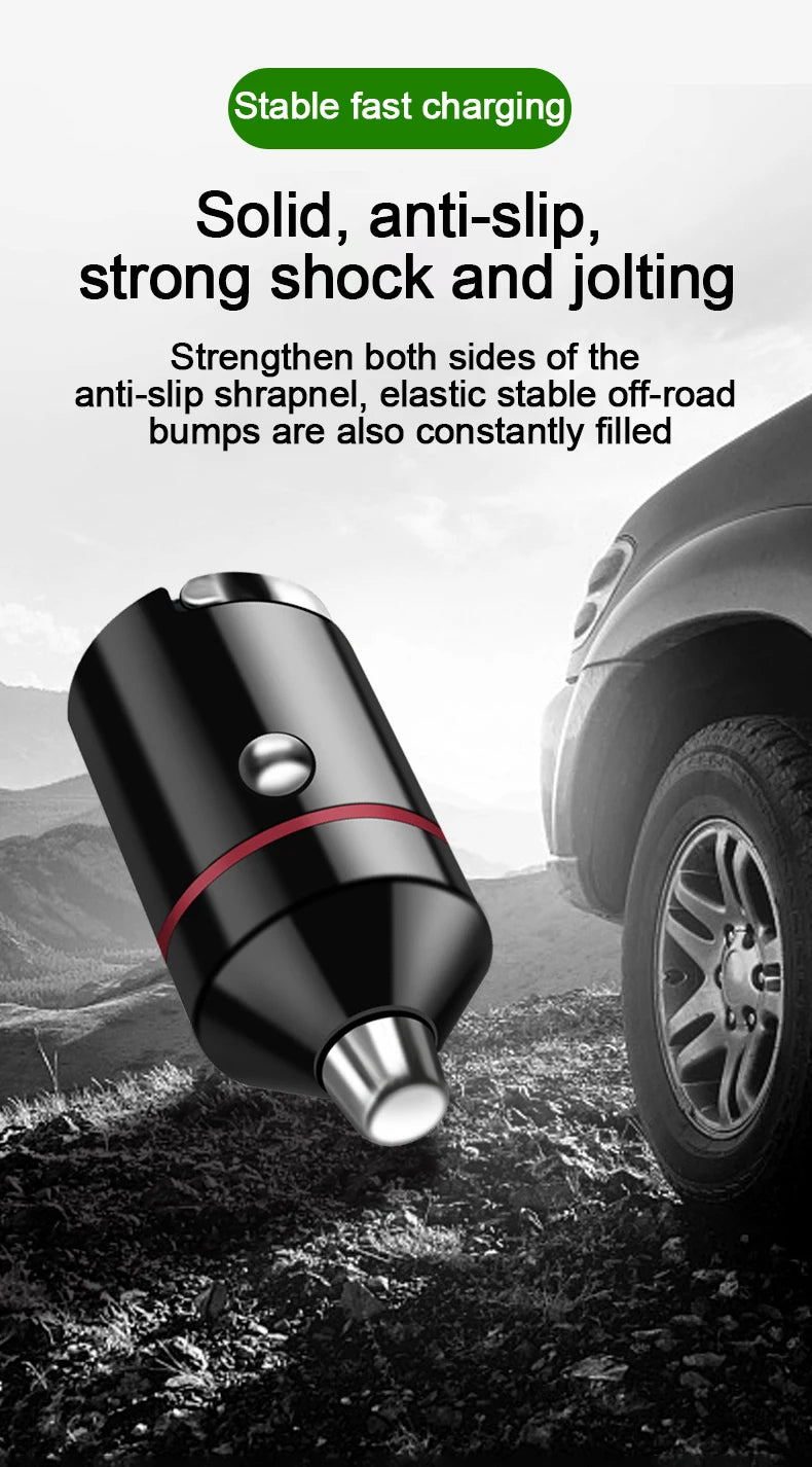 Smart car charger with mini rib ring, USB + PD port, GNE charger, PD30W
