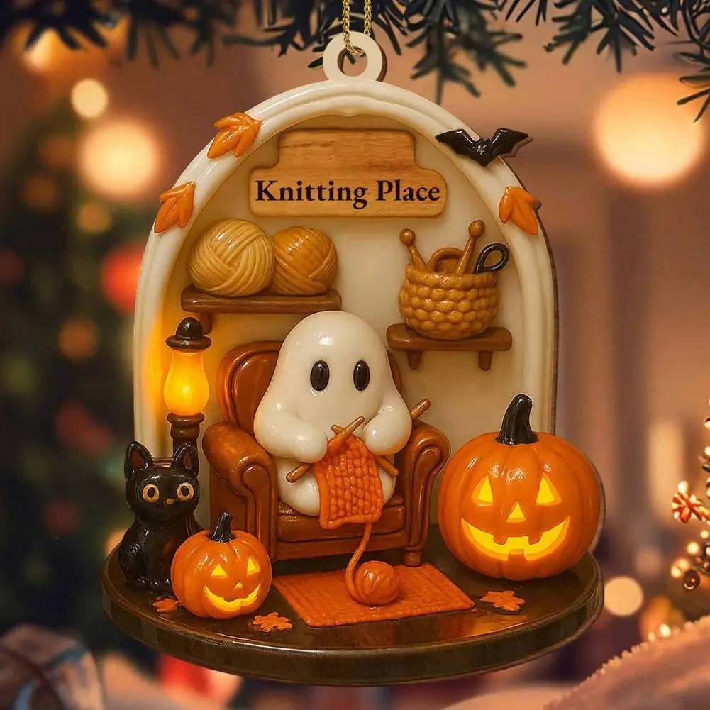 Cute Halloween decorations, warm Halloween ornaments, scary ghost ornaments for home interior decoration, acrylic for reading