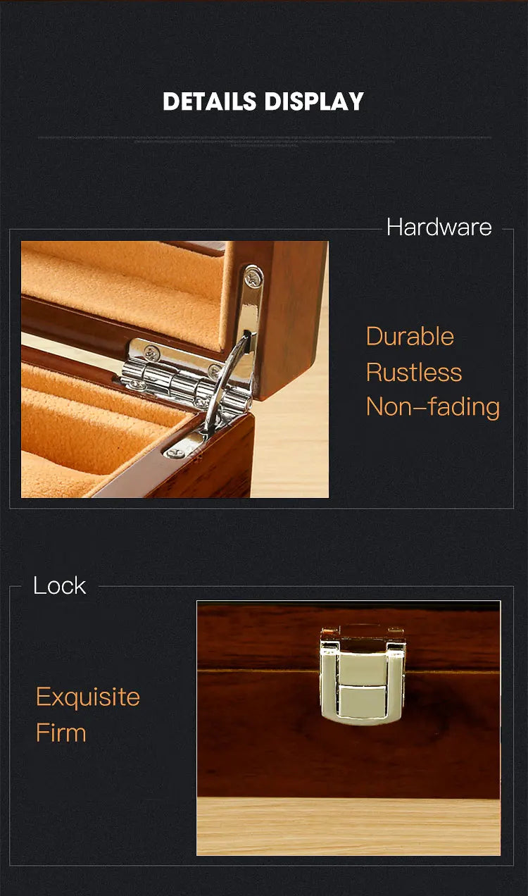 Boîtes à Montres en Bois Noir à 6 Fentes pour Homme, Présentoir de Magasin, Pratique, Rangement de Bijoux