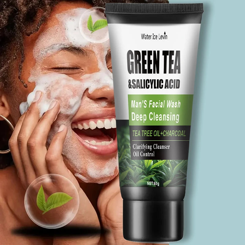 Nettoyant à l'acide salicylique 60g - Contient des extraits d'acide salicylique, d'arbres à thé et de curcuma, doucement hydratant et nettoyant, sui