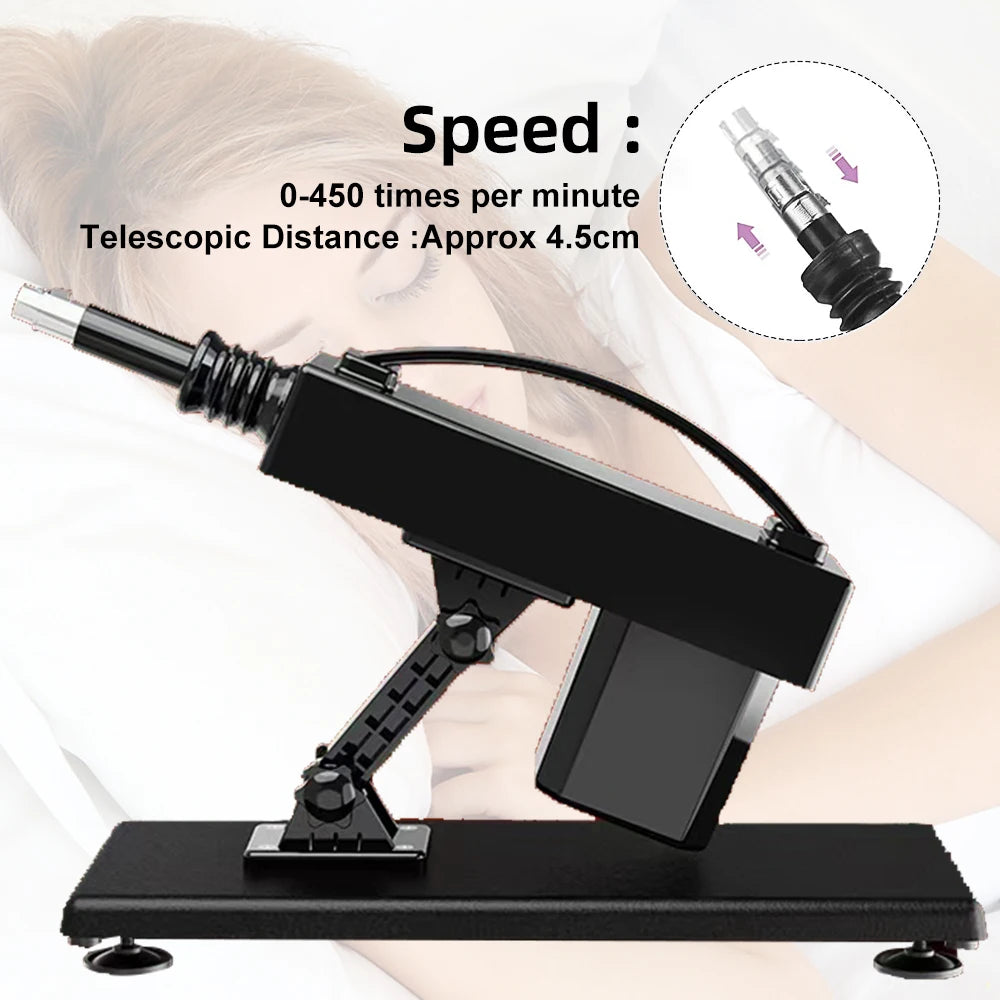 Sex machine, adult toy, automatic thrusting device for men and women, masturbation, adjustable vaginal and anal massage, pump gun
