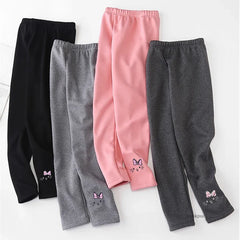 Thick and warm velvet leggings for girls aged 2 to 8 years, tights with a knee-length hem, for children, autumn and winter