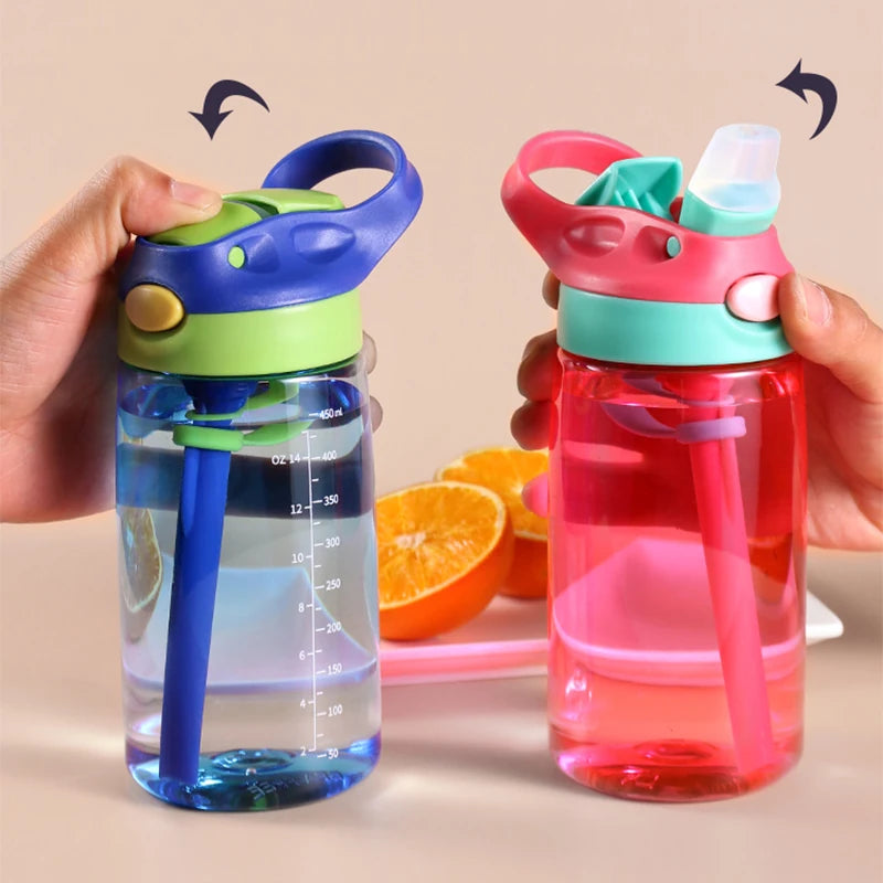 Bouteille d'eau portable avec paille pour enfants, tasse de fitness pour filles, voyage, HI Gym Sports, été, eau froide, jus, 480ml