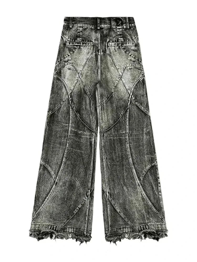 Women's baggy ripped denim jeans, bathroom, bathroom, bathroom, bathroom, U Y2k Streetwear, Punk Hip Hop, Grunge, FjGothic Vintage, Murcia, wide leg, Goth