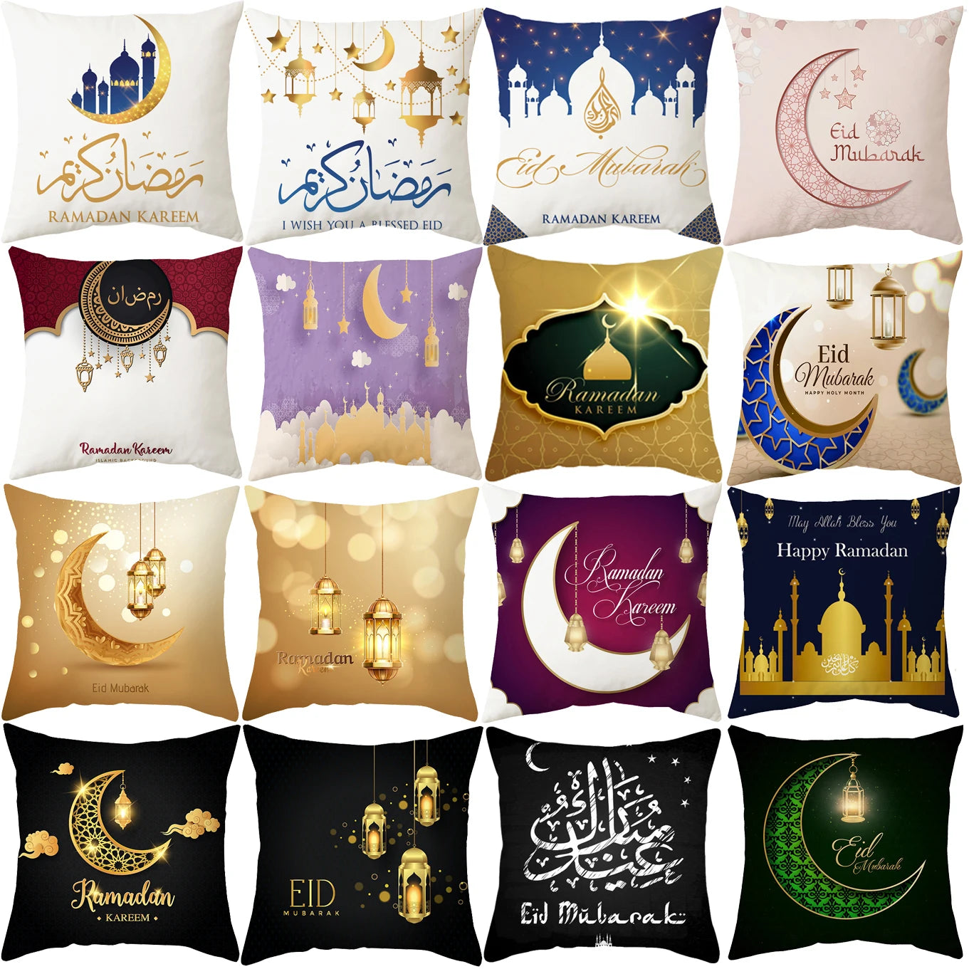 Taie d'oreiller décorative pour Ramadan Eid Mubarak, housse de coussin de canapé pour la maison, cadeaux de mosquée musulmane islamique, 2025