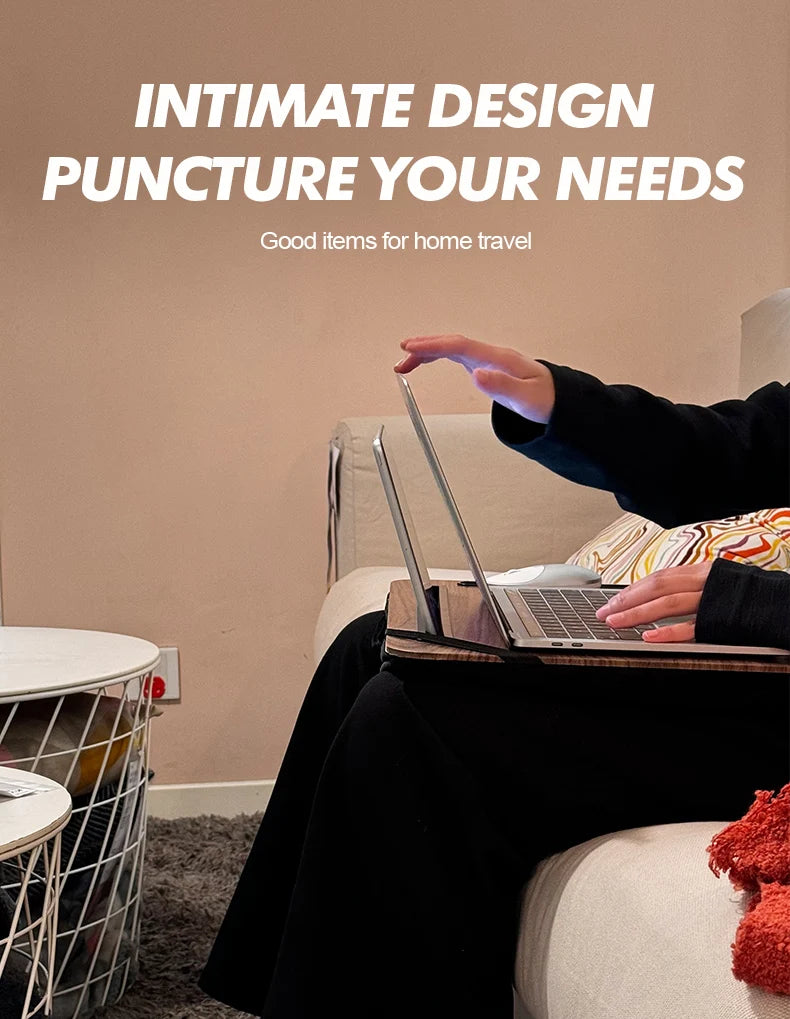 Bureau d'ordinateur portable portable pour paresseux, fente pour téléphone, adapté au lit, au canapé, à la voiture