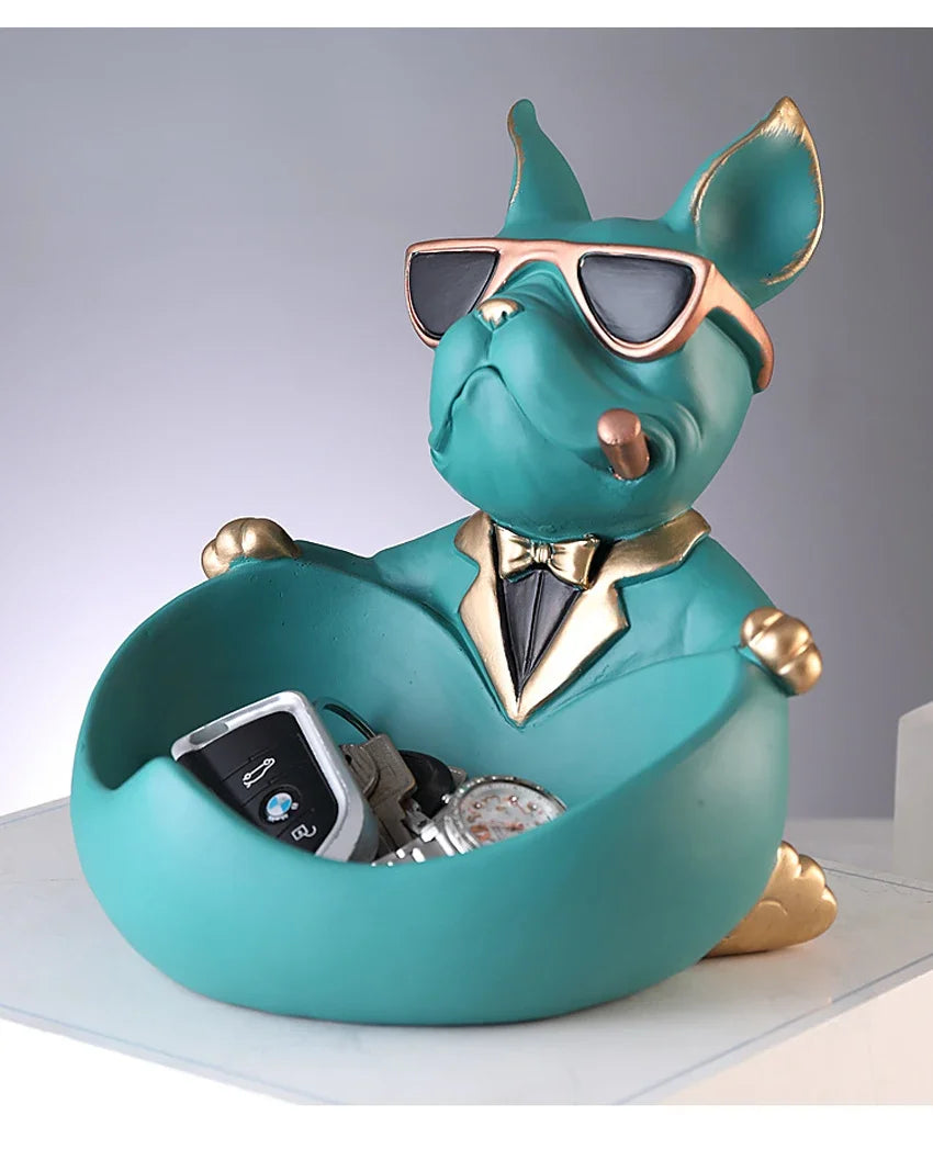 Cool Dog Home Decor Figurine Dog Statue Storage Box Animal Ornament Resin Craft Art Sculpture Figurine Home Decoration Gift